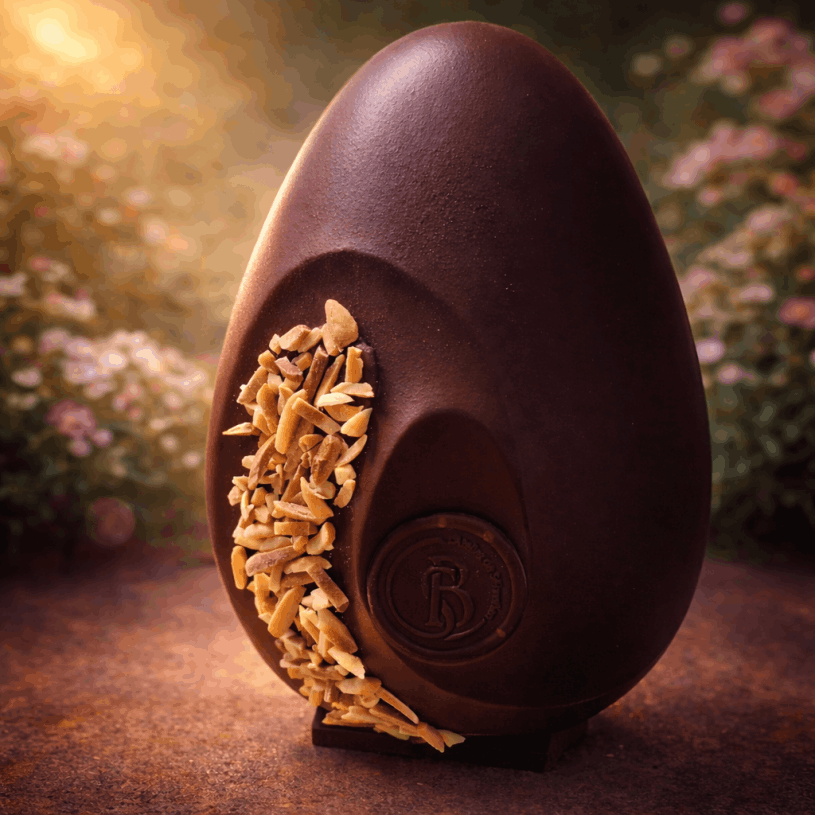 Oeuf paques amandes chocolatier colombiers herault beziers