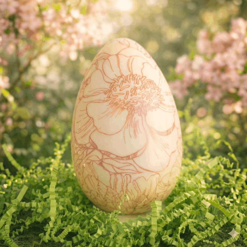 oeuf floral chocolat blanc paques colombiers herault occitanie 